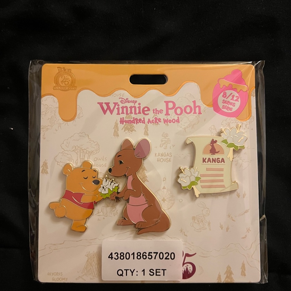 Disney Winnie the Pooh and Kanga Pin Set - Red and Brown
